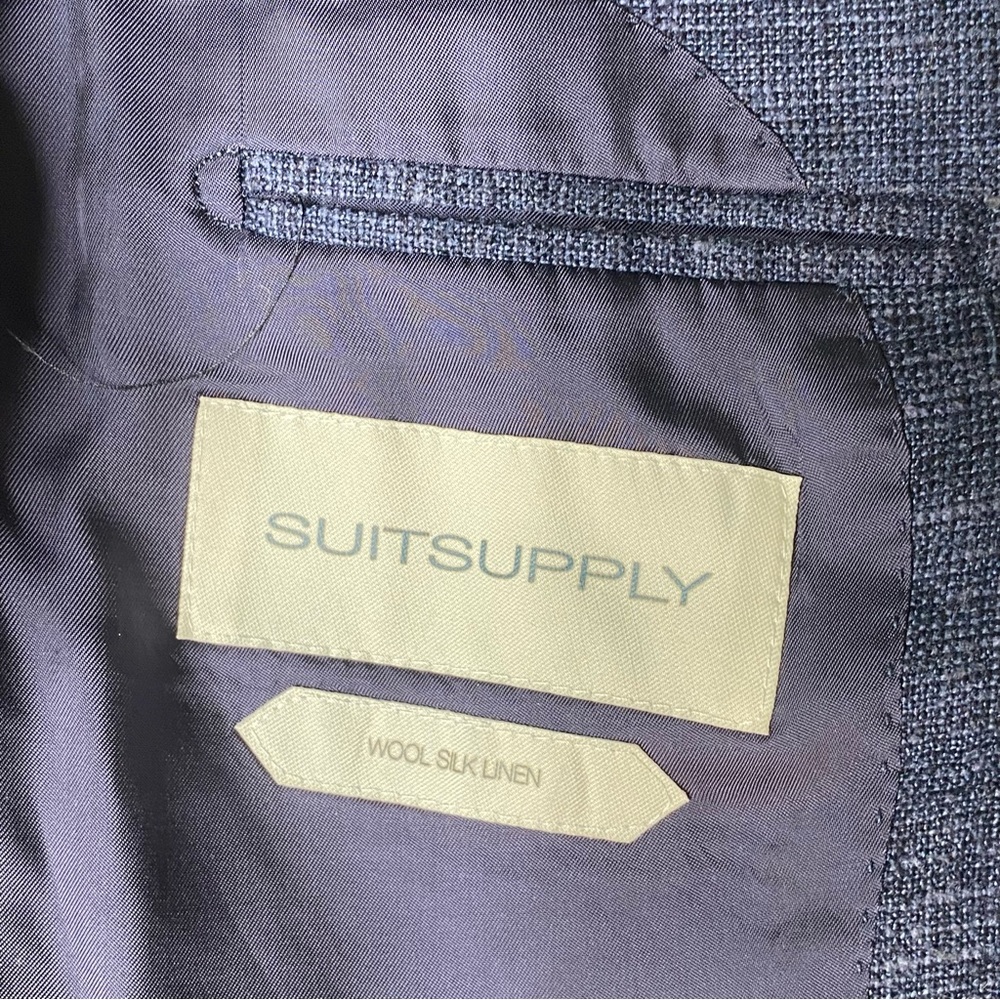 Men Suitsupply Blazer Lazio Single Breasted slim Silk Linen Wool Ethomas size 48 - Picture 16 of 16